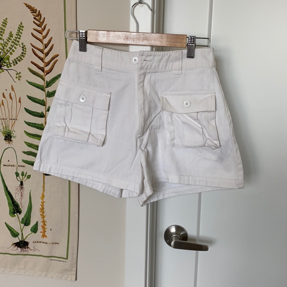 ASOS Design High Waist Cargo Shorts in Soft Twill